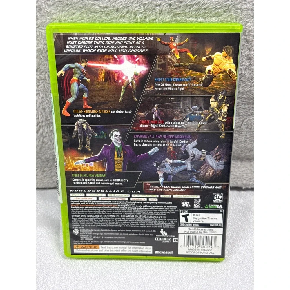 Midway Mortal Kombat vs DC Universe Xbox 360 N/A Green Platinum Hits Fighting